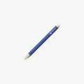 Blue erasable pen with a white tip on a light gray background