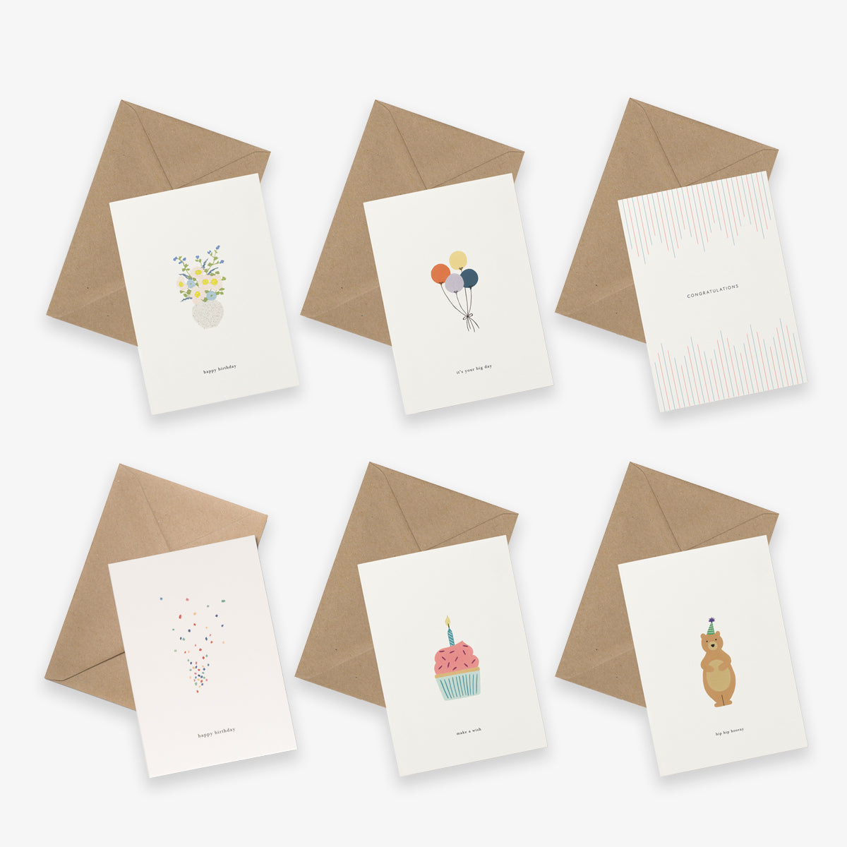 GREETING CARD SET OF 6 // BIRTHDAY