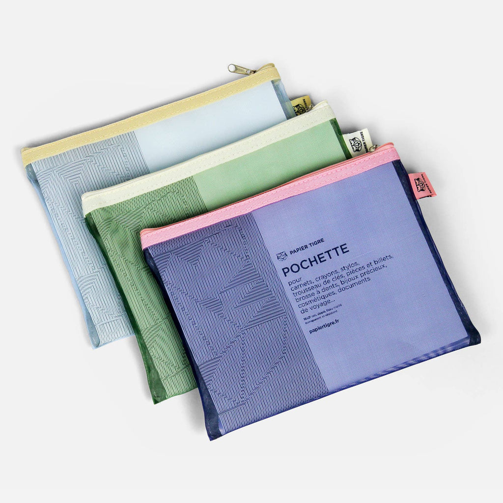 MESH POUCH M // SAND & FORREST GREEN