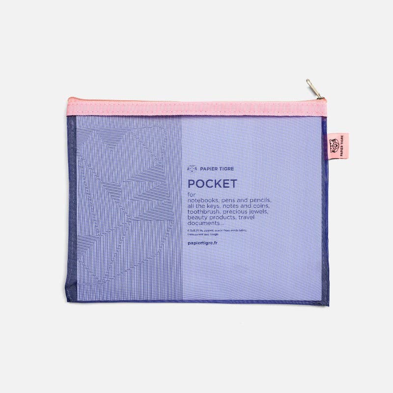 MESH POUCH M // PINK & INDIGO