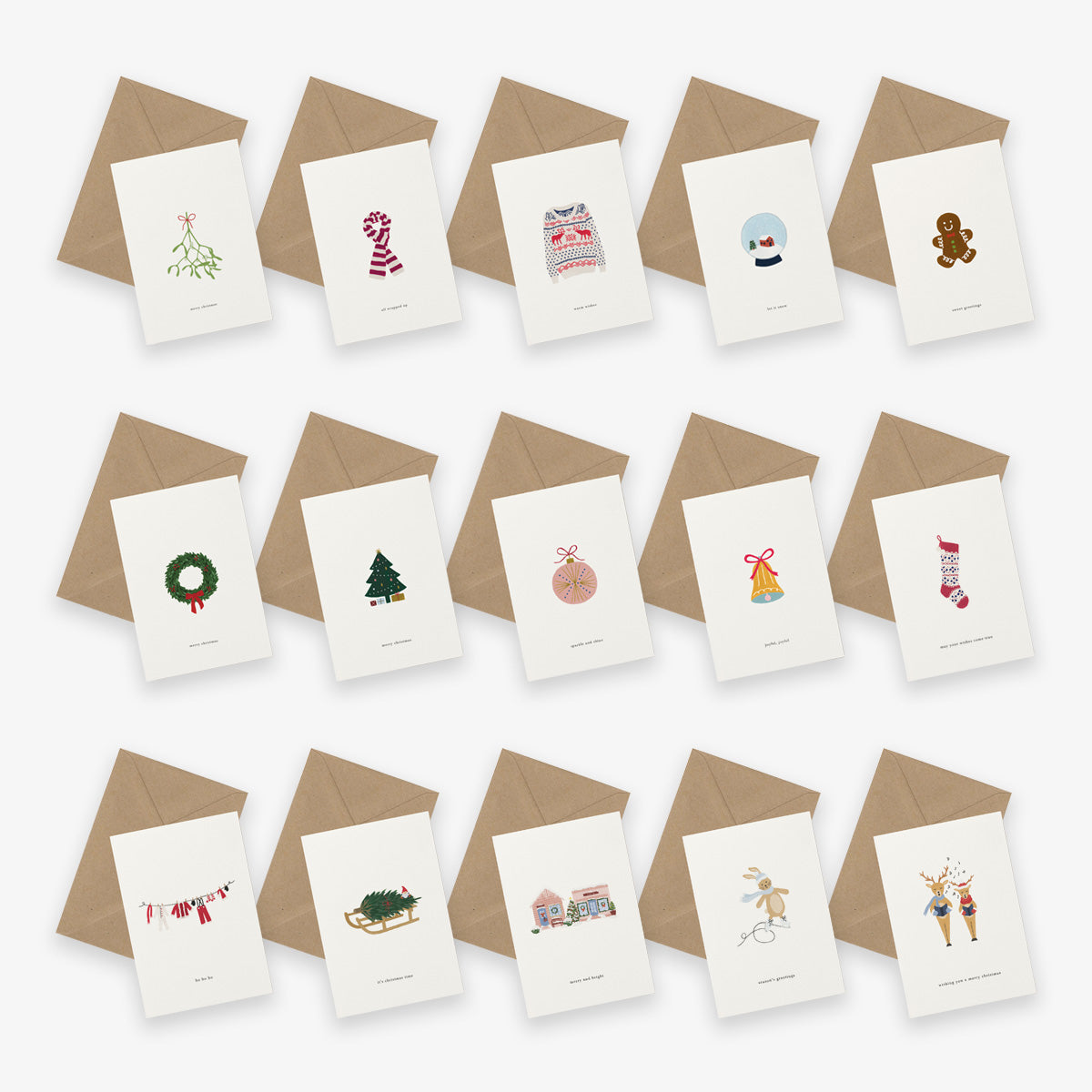 GREETING CARD SET OF 15 // ALL CHRISTMAS CARDS