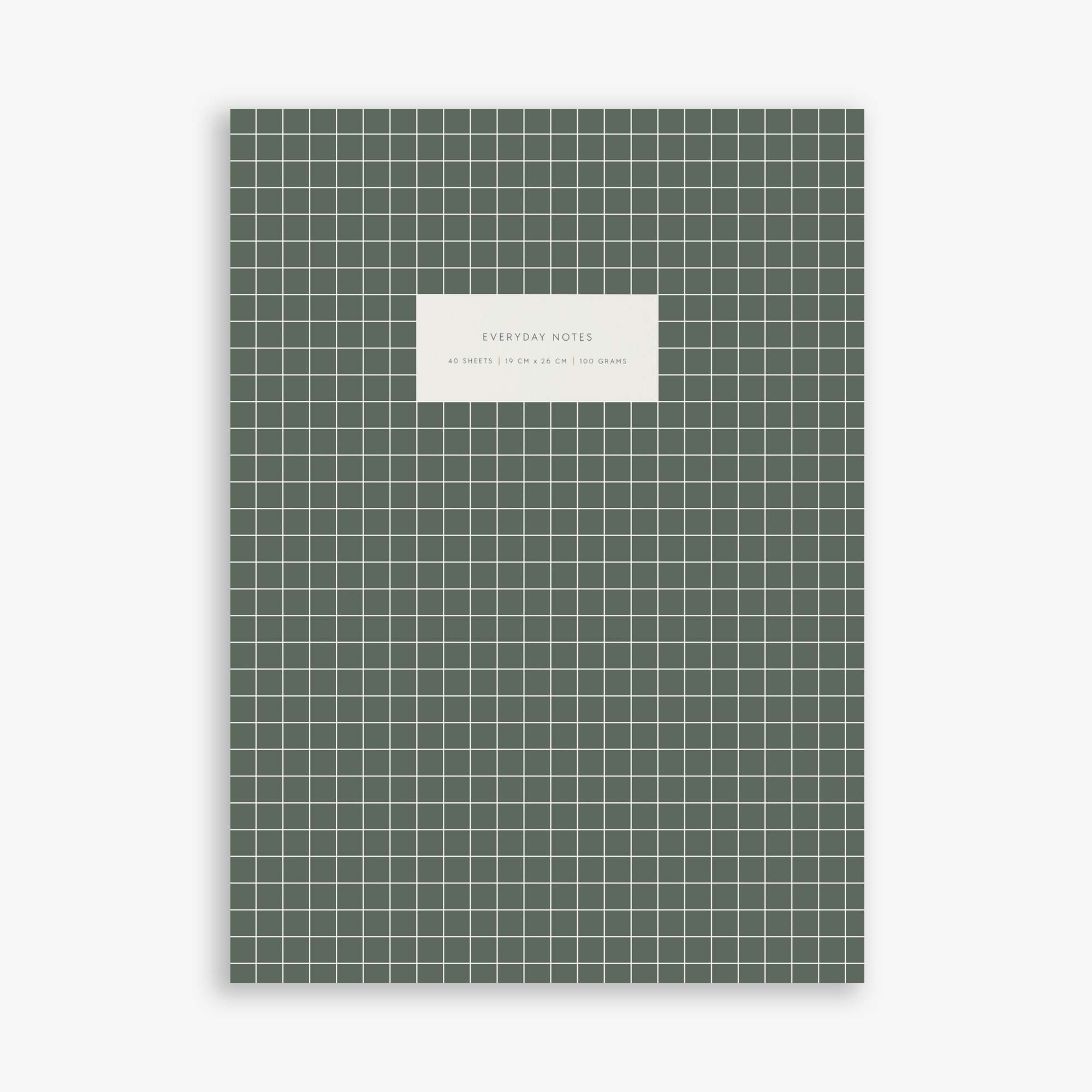 CHECK LARGE NOTEBOOK // SAGE GREEN