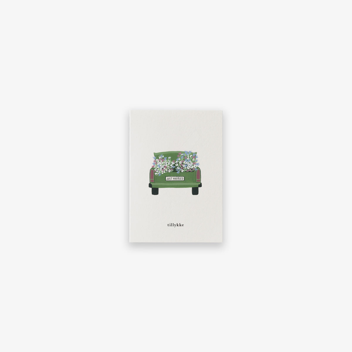 SMALL GREETING CARD // BRYLLUPSBIL (DANISH)