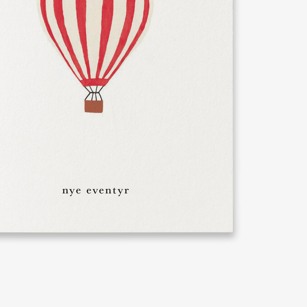SMALL GREETING CARD // LUFTBALLON (DANISH)