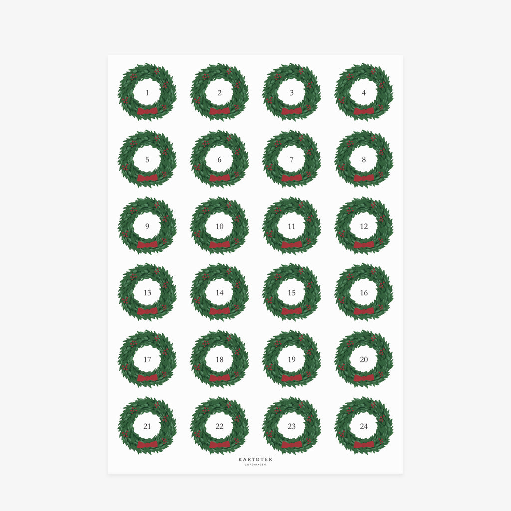 STICKERS // ADVENT CHRISTMAS WREATH 1-24