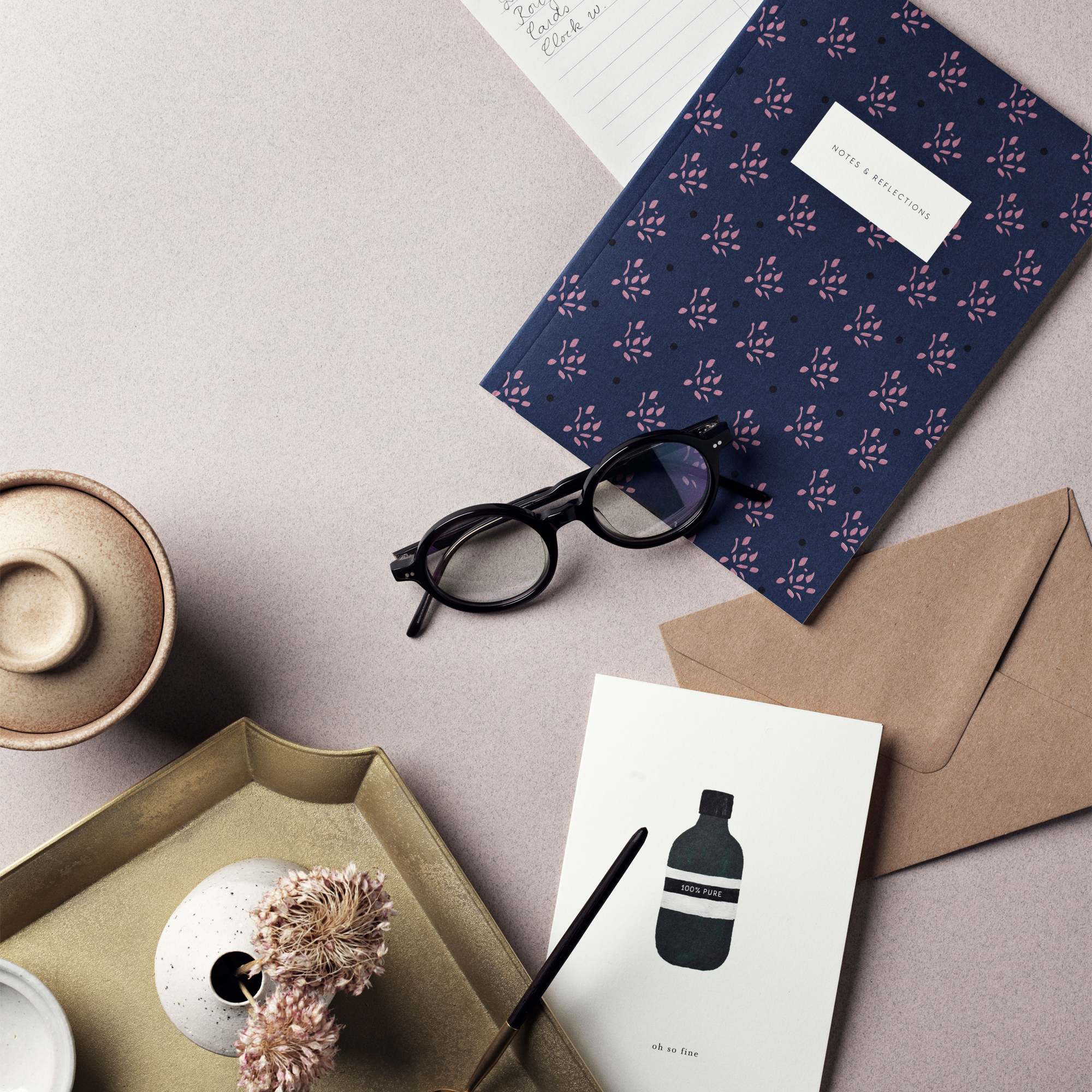 SMALL NOTEBOOK FLORAL // NAVY